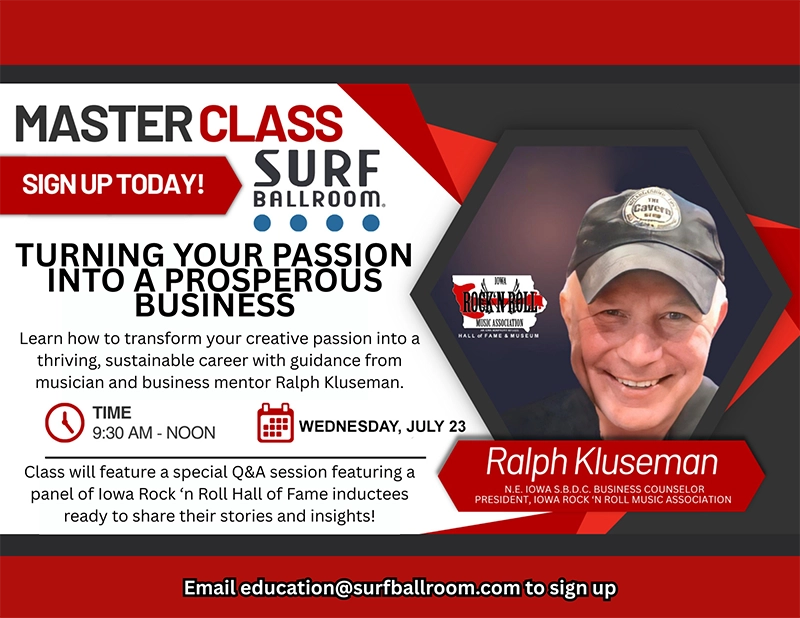 2025 Master Class Visual listing of details on the Master Class with Ryan Sheeler